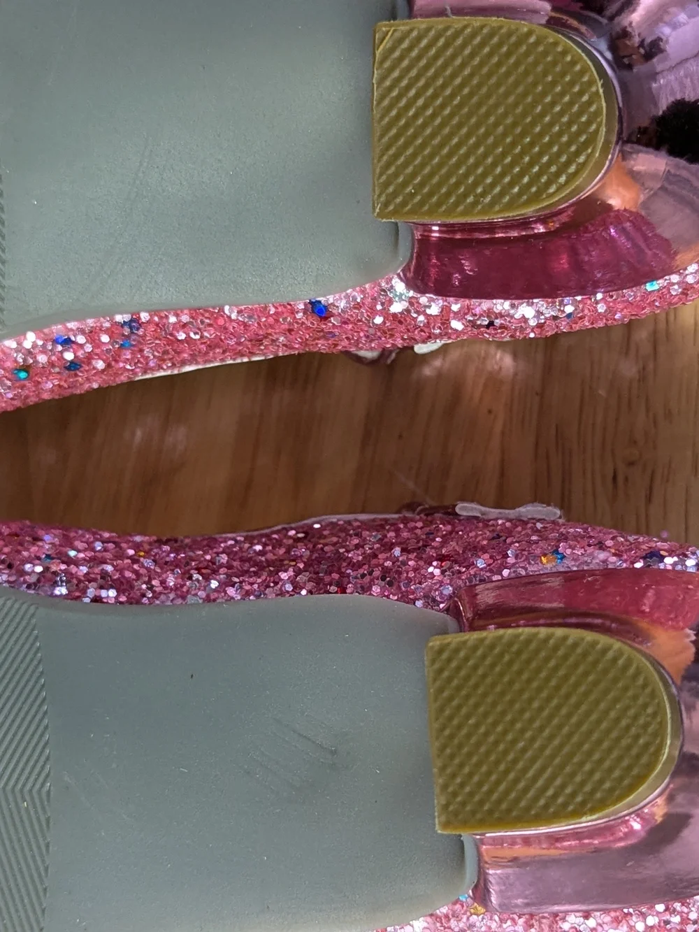 Ami Pink Glitter Bow Mary Jane Dress Shoes
